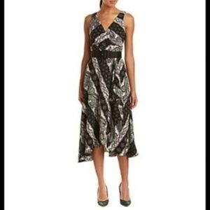 NWT Women's Dress Eva Franco Size 4 Black/Ivory Camille Dress Sleeveless Belt